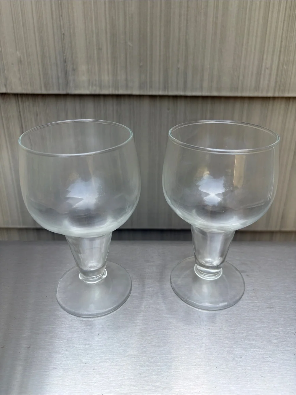 Vintage Beer Stout Pilsner Hollow Stem Goblets Set of 2
